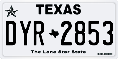 TX license plate DYR2853