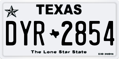 TX license plate DYR2854