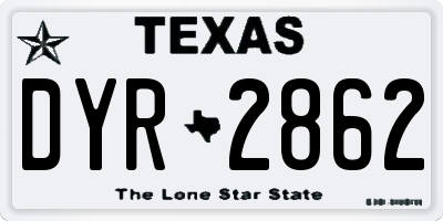 TX license plate DYR2862