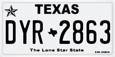 TX license plate DYR2863