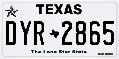 TX license plate DYR2865