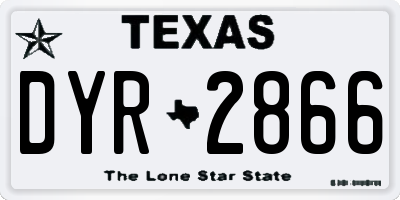 TX license plate DYR2866