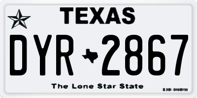 TX license plate DYR2867