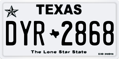 TX license plate DYR2868