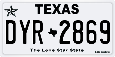 TX license plate DYR2869