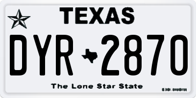 TX license plate DYR2870
