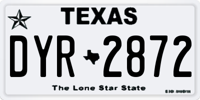 TX license plate DYR2872
