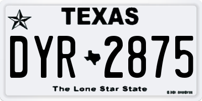 TX license plate DYR2875