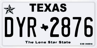 TX license plate DYR2876