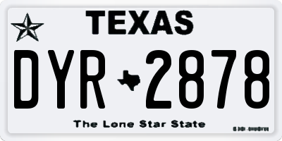 TX license plate DYR2878