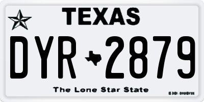 TX license plate DYR2879