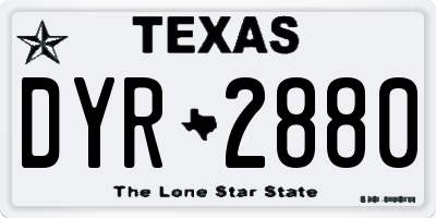 TX license plate DYR2880