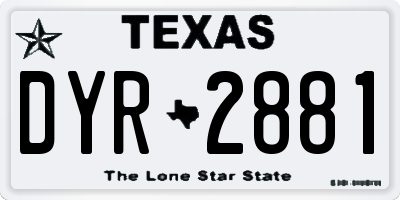 TX license plate DYR2881