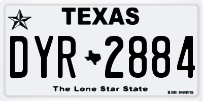 TX license plate DYR2884