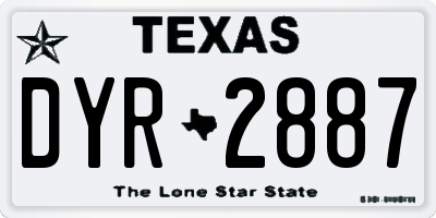 TX license plate DYR2887