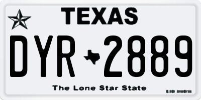 TX license plate DYR2889