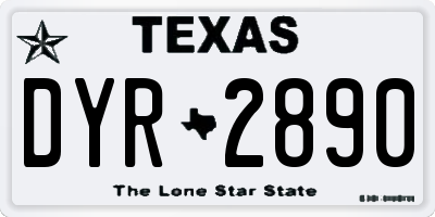 TX license plate DYR2890