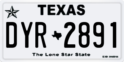 TX license plate DYR2891