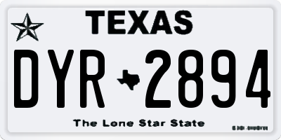 TX license plate DYR2894