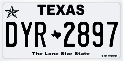 TX license plate DYR2897