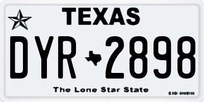 TX license plate DYR2898