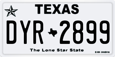 TX license plate DYR2899