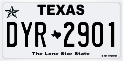 TX license plate DYR2901
