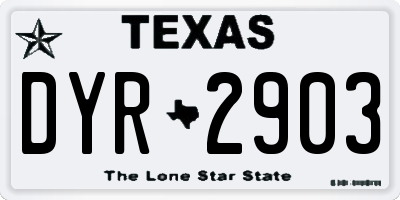 TX license plate DYR2903