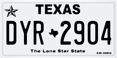 TX license plate DYR2904