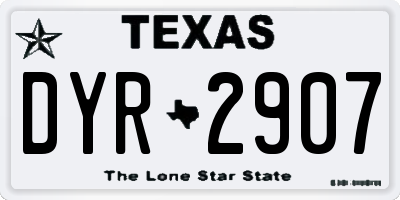 TX license plate DYR2907