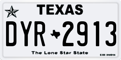 TX license plate DYR2913