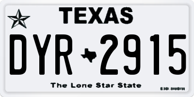 TX license plate DYR2915