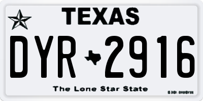 TX license plate DYR2916