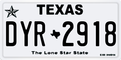 TX license plate DYR2918