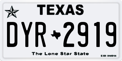 TX license plate DYR2919