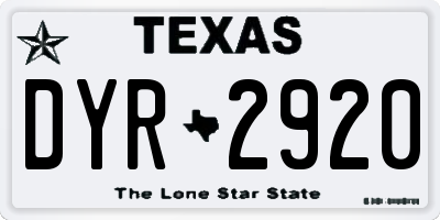 TX license plate DYR2920