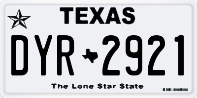 TX license plate DYR2921