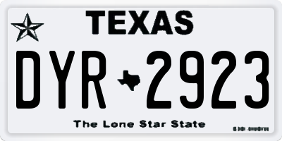 TX license plate DYR2923