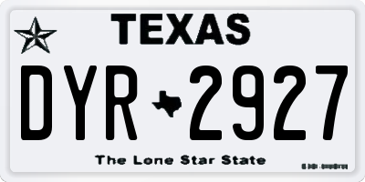 TX license plate DYR2927