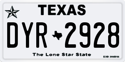 TX license plate DYR2928