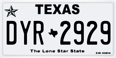 TX license plate DYR2929