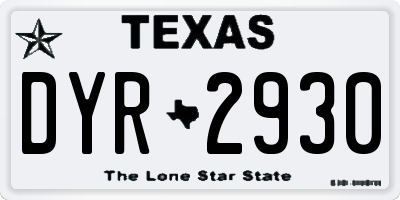 TX license plate DYR2930