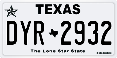TX license plate DYR2932