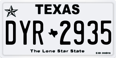 TX license plate DYR2935