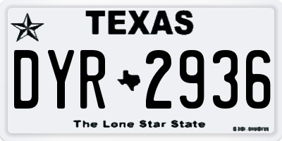 TX license plate DYR2936