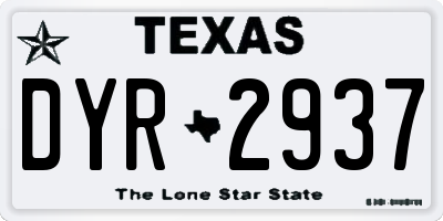 TX license plate DYR2937