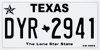 TX license plate DYR2941