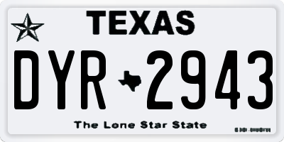TX license plate DYR2943