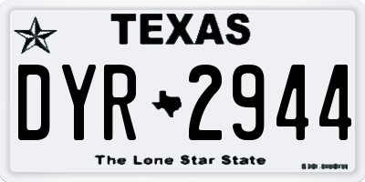 TX license plate DYR2944