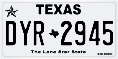 TX license plate DYR2945